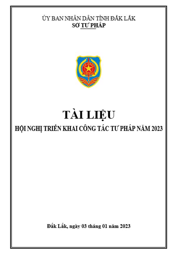 Tài liệu Hội nghị triển khai công tác Tư pháp năm 2023
