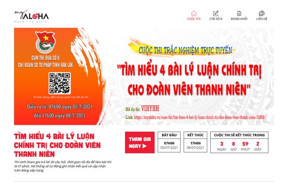 Chi đoàn Sở Tư pháp Đắk Lắk tổ chức thành công Cuộc thi trực tuyến “Tìm hiểu 4 bài lý luận chính trị cho Đoàn viên thanh niên”
