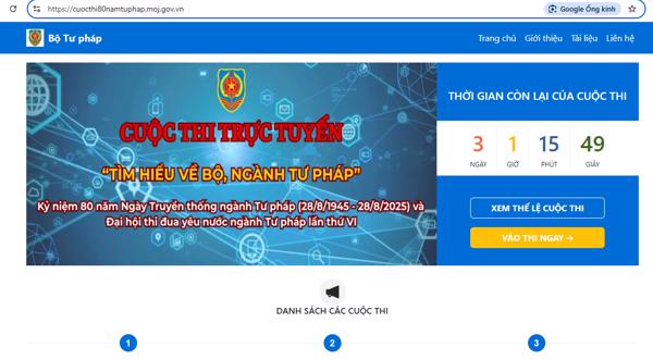 Bộ Tư pháp phát động Cuộc thi trực tuyến tìm hiểu Hiến pháp và pháp luật trong kỷ nguyên số