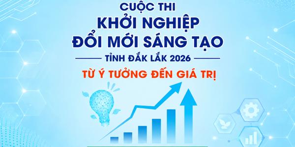Đắk Lắk: Phát động Cuộc thi Khởi nghiệp đổi mới sáng tạo năm 2026 “Từ ý tưởng đến giá trị”