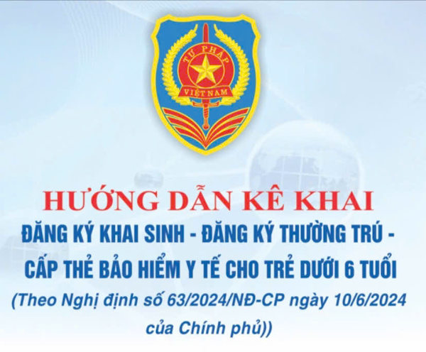Hướng dẫn đăng ký khai sinh- đăng ký thướng trú - cấp thẻ bảo hiểm y tế cho trẻ dưới 6 tuổi