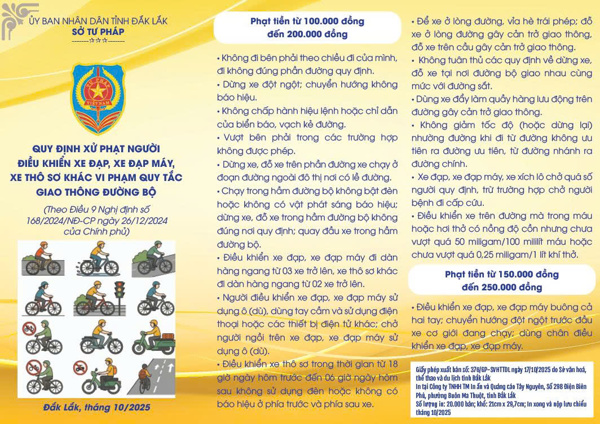 Quy định xử phạt người điều khiển xe đạp, xe đạp máy,  xe thô sơ khác vi phạm quy tắc giao thông đường bộ 