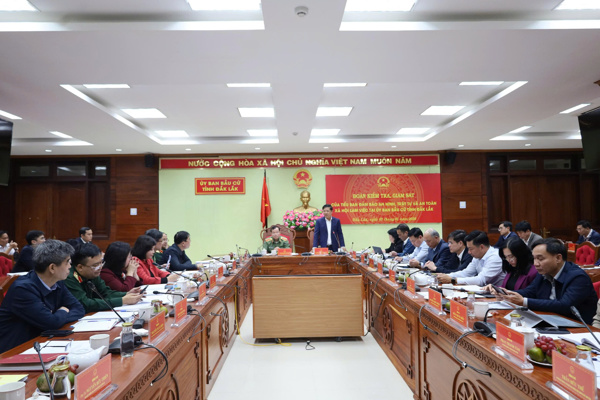 Đoàn Kiểm tra, giám sát của Tiểu ban đảm bảo an ninh, trật tự và an toàn xã hội, Hội đồng bầu cử Quốc gia làm việc tại Ủy ban Bầu cử tỉnh Đắk Lắk 