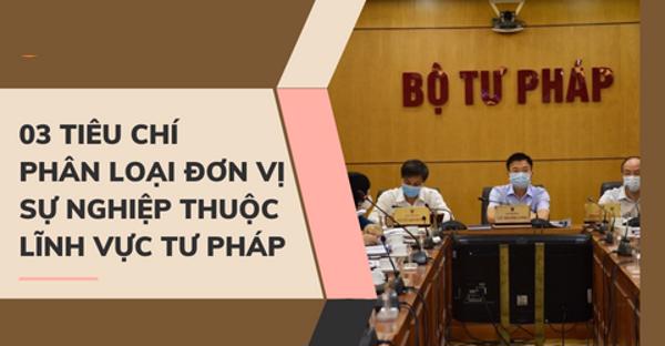 Tiêu chí phân loại đơn vị sự nghiệp công lập ngành tư pháp
