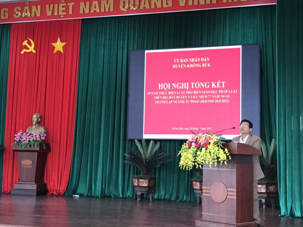 UBND huyện Krông Búk tổ chức Hội nghị tổng kết  10 năm thực hiện Luật Phổ biến, giáo dục pháp luật