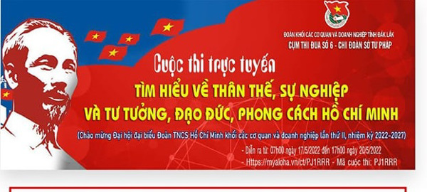 Chi đoàn Sở Tư pháp Đắk Lắk tổ chức Cuộc thi trực tuyến “Tìm hiểu về thân thế, sự nghiệp và tư tưởng, đạo đức, phong cách Hồ Chí Minh”