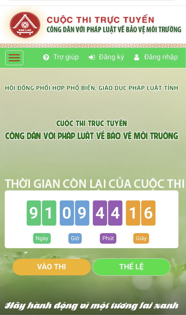 Thể lệ Cuộc thi trực tuyến “Công dân với pháp luật về bảo vệ môi trường” 