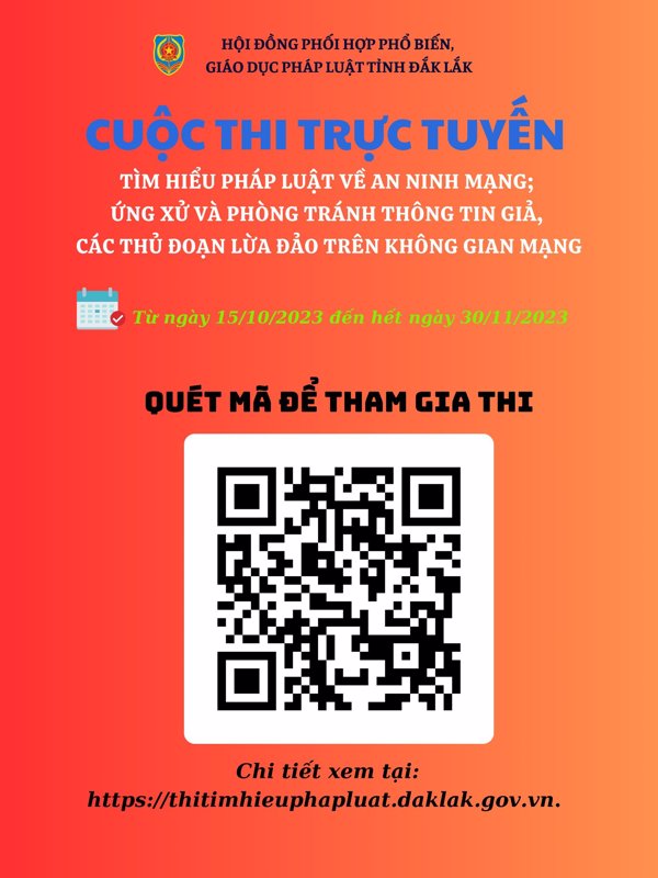 Thể lệ Cuộc thi trực tuyến “Tìm hiểu pháp luật về an ninh mạng; ứng xử và phòng tránh thông tin giả, các thủ đoạn lừa đảo trên không gian mạng”