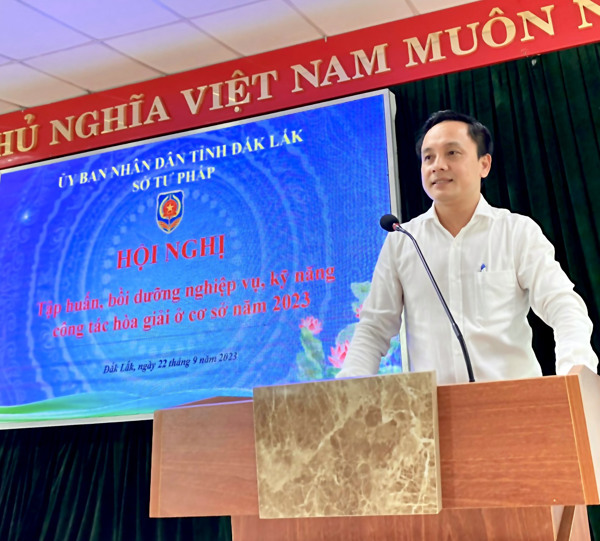 Sở Tư pháp tổ chức Hội nghị tập huấn cho đội ngũ tập huấn viên cấp huyện và cán bộ, công chức tham mưu công tác hòa giải ở cơ sở của Phòng Tư pháp và UBND xã, phường, thị trấn 