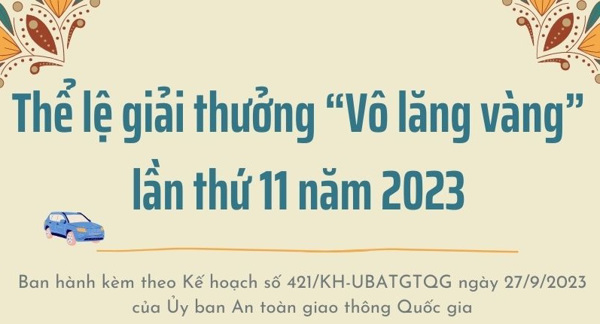 [Infographic] Thể lệ giải thưởng “Vô lăng vàng” lần thứ 11 năm 2023