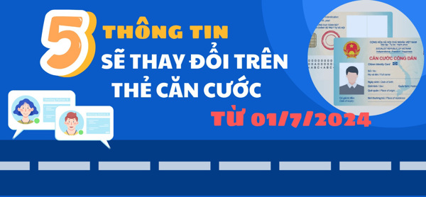 [INFOGRAPHIC] 5 thông tin sẽ thay đổi trên Thẻ căn cước từ ngày 01/7/2024