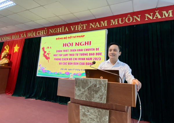 Đảng bộ Sở Tư pháp tổ chức Hội nghị học tập, quán triệt Chuyên đề học tập và làm theo tư tưởng, đạo đức, phong cách Hồ Chí Minh năm 2023 và các văn bản của Đảng