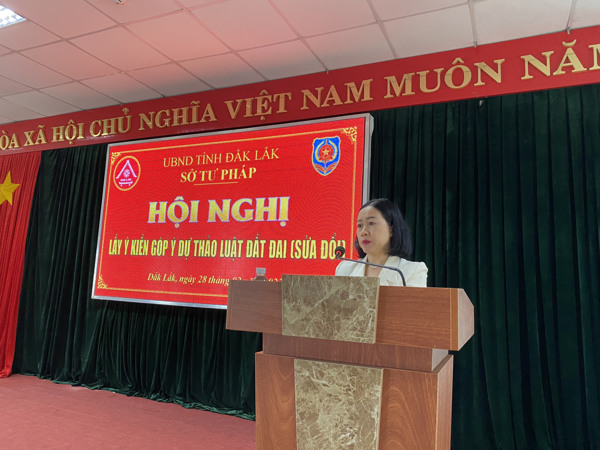 Hội nghị lấy ý kiến góp ý dự thảo Luật Đất đai (sửa đổi)  trong ngành tư pháp tỉnh Đắk Lắk  