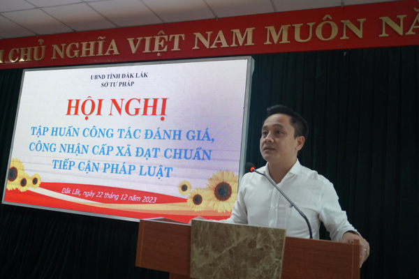Hội nghị tập huấn công tác đánh giá, công nhận cấp xã đạt chuẩn tiếp cận pháp luật 
