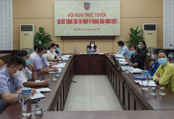 Hội nghị sơ kết công tác tư pháp 9 tháng năm 2021