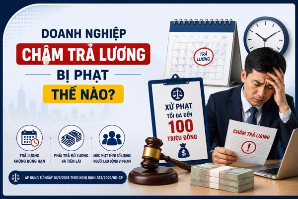 Doanh nghiệp chậm lương phải trả thêm tiền lãi cho nhân viên và phạt đến 100 triệu đồng