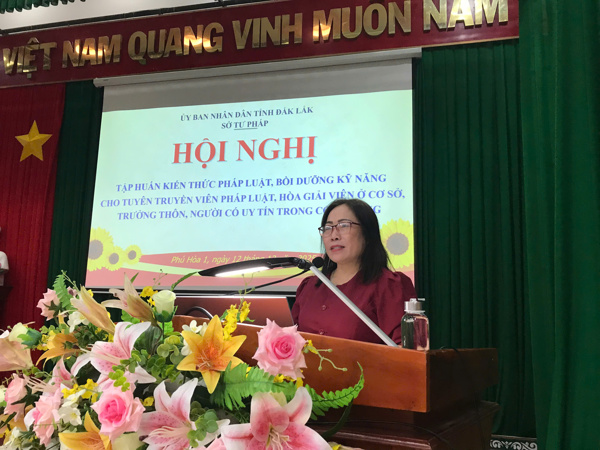 Nâng cao kỹ năng, nghiệp vụ cho đội ngũ tuyên truyền viên pháp luật, hòa giải viên ở cơ sở, trưởng thôn/buôn, người có uy tín trong cộng đồng