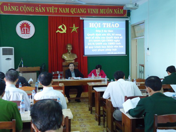 Sở Tư pháp tổ chức Hội thảo góp ý Dự thảo Quyết định sửa đổi, bổ sung một số điều của Quyết định về quy trình ban hành văn bản quy phạm pháp luật của HĐND, UBND trên địa bàn tỉnh