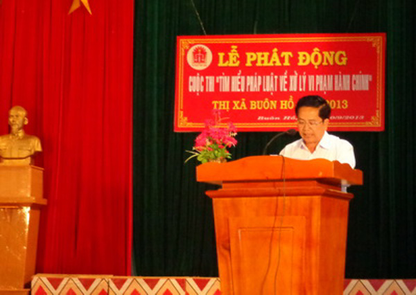 Thị xã Buôn Hồ tổ chức Lễ phát động Cuộc thi “Tìm hiểu pháp luật về xử lý vi phạm hành chính”  