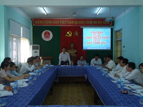 SỞ TƯ PHÁP ĐẮK LẮK TỔ CHỨC GIAO BAN CÔNG TÁC TƯ PHÁP QUÝ I/2014