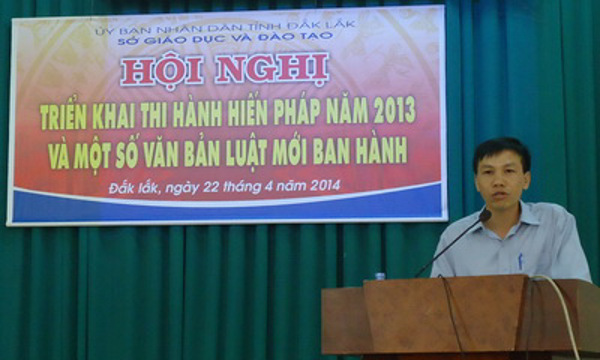 Sở Giáo dục và Đào tạo tổ chức Hội nghị triển khai thi hành Hiến pháp năm 2013 và một số văn bản luật mới ban hành 