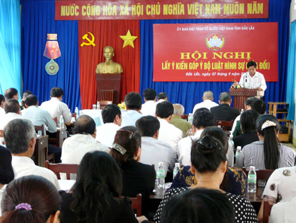 Tổng kết sơ bộ tình hình tổ chức lấy ý kiến Nhân dân đối với Dự thảo Bộ luật Hình sự (sửa đổi) trên địa bàn tỉnh Đắk Lắk