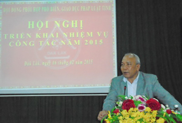 Hội đồng phối hợp phổ biến, giáo dục pháp luật tỉnh tổng kết hoạt động năm 2014, triển khai nhiệm vụ công tác năm 2015