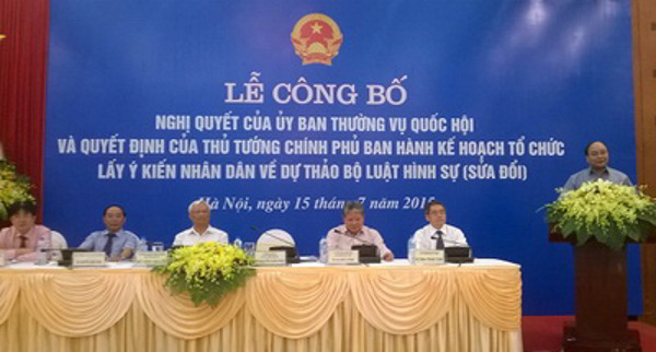 Lấy ý kiến Nhân dân đối với Dự thảo Bộ luật Hình sự (sửa đổi)