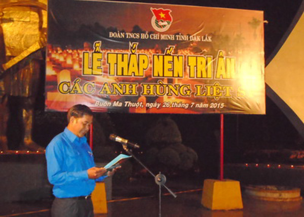 Đắk Lắk tổ chức Lễ thắp nến tri ân các anh hùng liệt sỹ 