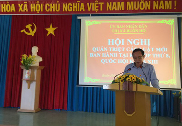 Kế hoạch tổ chức Hội nghị phổ biến, quán triệt các luật mới ban hành trên địa bàn thị xã Buôn Hồ