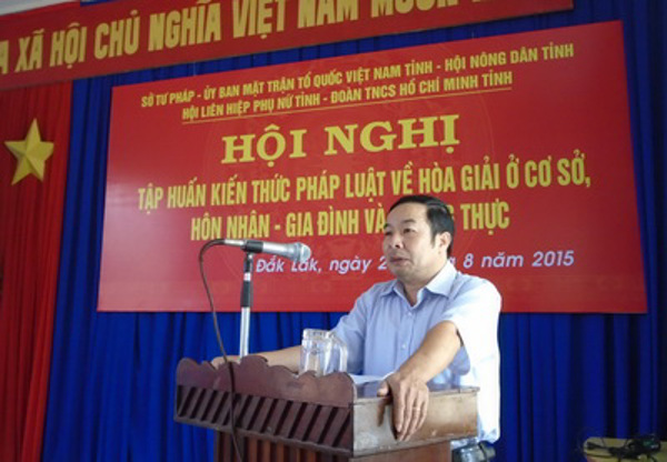 Sở Tư pháp phối hợp tổ chức Hội nghị tập huấn kiến thức pháp luật về  hòa giải ở cơ sở, hôn nhân - gia đình và chứng thực