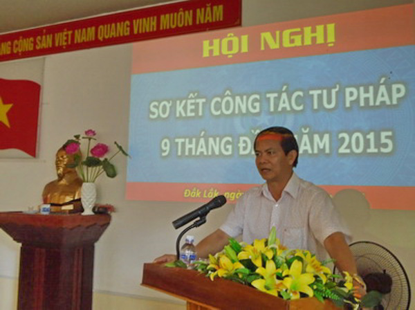 Tổ chức Hội nghị sơ kết công tác tư pháp 9 tháng đầu năm 2015