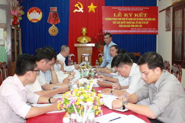 Chương trình phối hợp về giám sát và nâng cao hiệu quả giải quyết khiếu nại, tố cáo ở cơ sở trên địa bàn tỉnh
