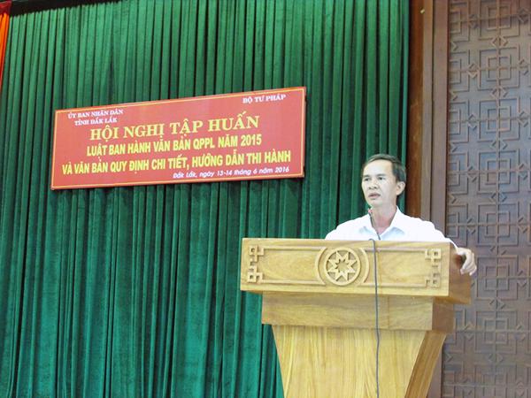 UBND tỉnh tổ chức Hội nghị tập huấn Luật Ban hành văn bản quy phạm pháp luật và Nghị định quy định chi tiết, hướng dẫn thi hành Luật