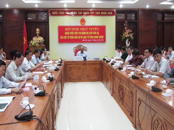 Hội nghị trực tuyến toàn quốc quán triệt, triển khai thi hành Bộ luật Dân sự, Bộ luật Tố tụng dân sự, Luật Tố tụng hành chính