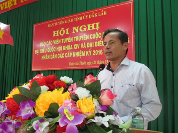 Hội nghị báo cáo viên tuyên truyền về cuộc bầu cử đại biểu Quốc hội khoá XIV và bầu cử đại biểu HĐND các cấp nhiệm kỳ 2016 -  2021