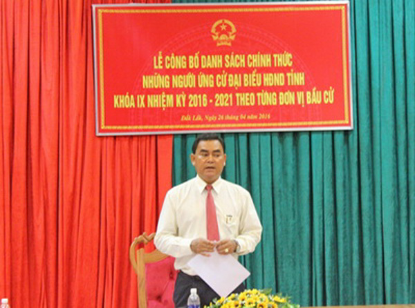 Có 141 người chính thức ứng cử đại biểu HĐND tỉnh khóa IX, nhiệm kỳ 2016 - 2021