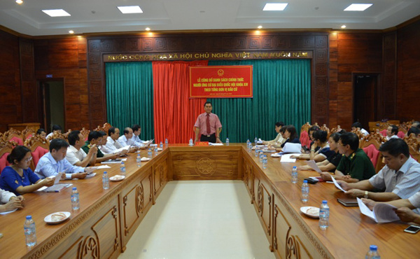 Lễ công bố danh sách chính thức những người ứng cử đại biểu Quốc hội khóa XIV ở tỉnh Đắk Lắk