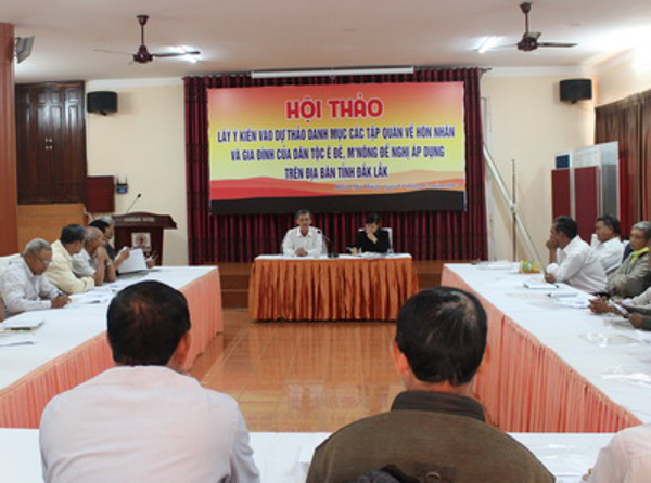 Sở Tư pháp tổ chức Hội thảo về các tập quán hôn nhân và gia đình của dân tộc Ê đê và M’Nông