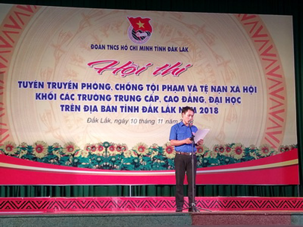 HỘI THI TUYÊN TRUYỀN PHÒNG, CHỐNG TỘI PHẠM VÀ TỆ NẠN XÃ HỘI KHỐI CÁC TRƯỜNG TRUNG CẤP, CAO ĐẲNG, ĐẠI HỌC TRÊN ĐỊA BÀN TỈNH NĂM 2018