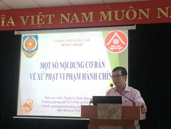 Sở Tư pháp Đắk Lắk tổ chức hội nghị tập huấn công tác đánh giá tác động chính sách và công tác xử phạt vi phạm hành chính 