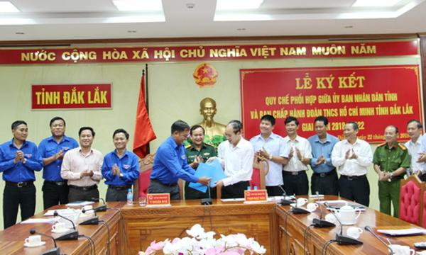 Quy chế phối hợp công tác giữa UBND tỉnh và Ban Chấp hành Đoàn Thanh niên Cộng sản Hồ Chí Minh tỉnh Đắk Lắk giai đoạn 2018 - 2022