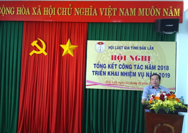 Hội Luật gia tỉnh tổ chức Hội nghị tổng kết công tác, phong trào thi đua năm 2018 và triển khai nhiệm vụ năm 2019