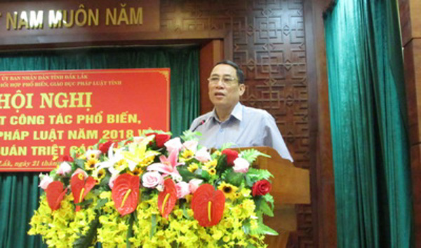 Hội đồng phối hợp phổ biến, giáo dục pháp luật tỉnh tổng kết công tác phổ biến, giáo dục pháp luật năm 2018 và quán triệt các luật mới 