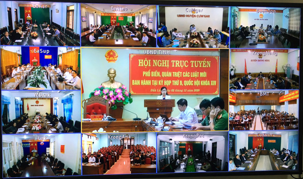 UBND tỉnh tổ chức Hội nghị trực tuyến phổ biến, quán triệt các luật mới ban hành tại kỳ họp thứ 9, Quốc hội khóa XIV 